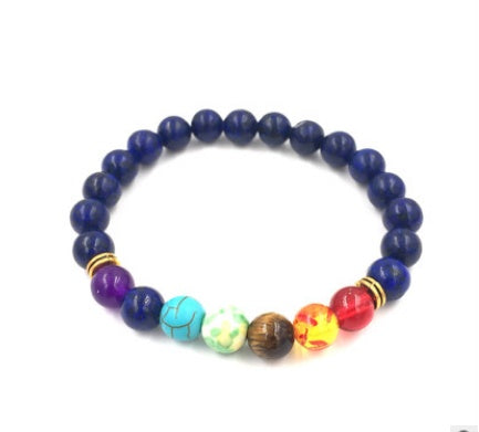 8mm Volcanic Stone Chakra Bracelet – Colorful Agate Energy Beads Healing Jewelry What Else You Got?