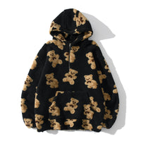 Vintage Bear Print Sweater - Retro Japanese Hoodie with Christian Comfort