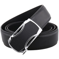 Automatic Sliding Buckle Leather Belt for Men – Adjustable No-Holes Waist Belt