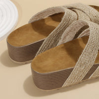 Boho-Chic Woven Cross-Strap Sandals – Women's Summer Beach & Pool Shoes