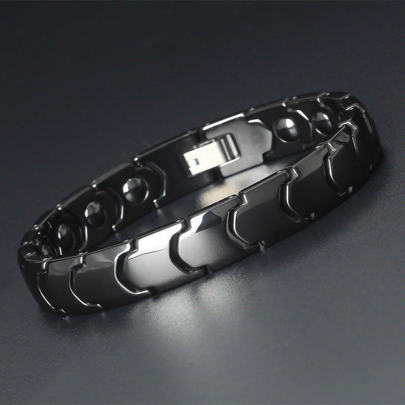 Sleek Black Ceramic Magnetic Link Bracelet — Modern Minimalist Wristwear What Else You Got?