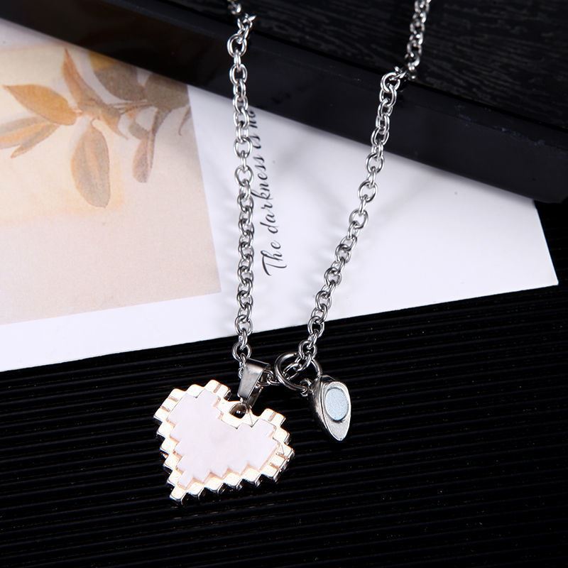 2‑Piece Magnetic Heart Mosaic Necklace Set for Couples What Else You Got?