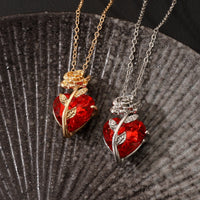 Hearts of Love: Rose & Scripture Heart-Shaped Necklace for Valentine's Day