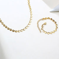 Heart Leaf Charm Chain Bracelet – Delicate Layered Gold & Silver Jewelry Gift for Women