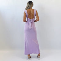 Women's Sleeveless Slit Dress – Slim Fit Back-Tie Summer Party Dress