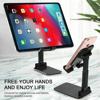 Adjustable Foldable Phone & Tablet Stand - Desktop Holder for iPhone, iPad & More - Work, Travel & Video Calls - Premium Stability & Portability
