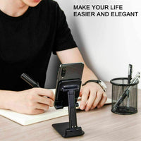 Adjustable Foldable Phone & Tablet Stand - Desktop Holder for iPhone, iPad & More - Work, Travel & Video Calls - Premium Stability & Portability