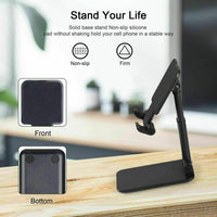 Adjustable Foldable Phone & Tablet Stand - Desktop Holder for iPhone, iPad & More - Work, Travel & Video Calls - Premium Stability & Portability