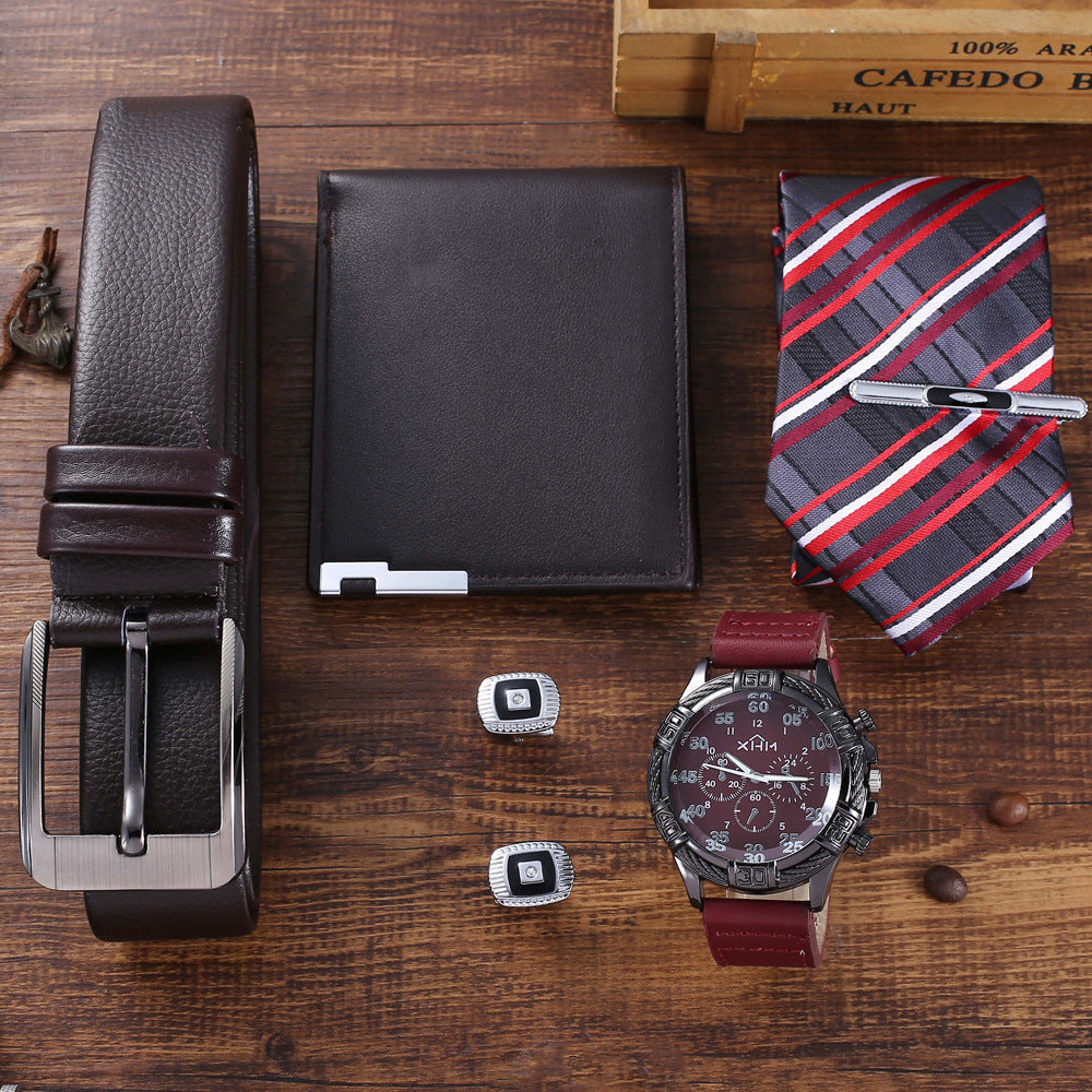 Men's Quartz Watch, Belt & Wallet Gift Set