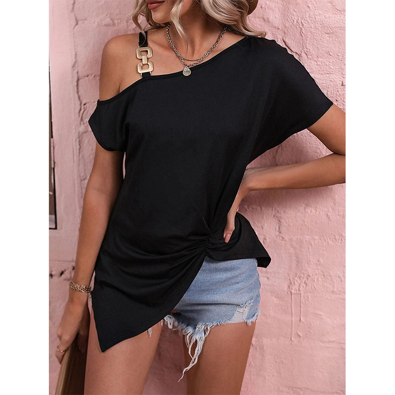 Women Clothes Off Shoulder Blouse Summer Irregular Design Tops Shirt What Else You Got?