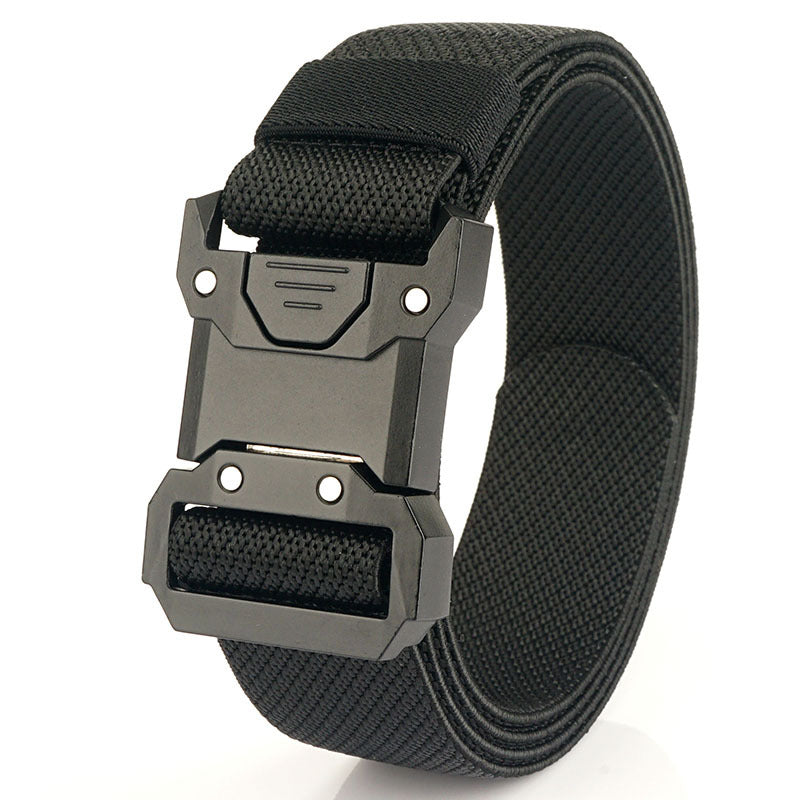 Tactical Quick Release Buckle Belt for Men - Military Style Braided Elastic Belt