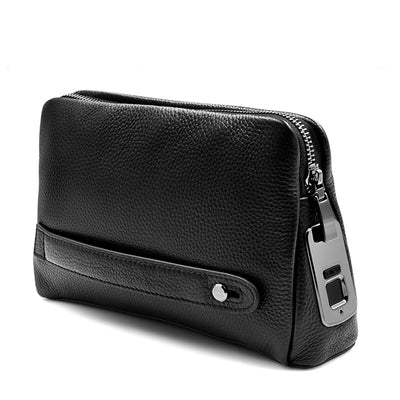 Men's Fingerprint Lock Clutch – Genuine Leather Biometric Wallet Bag