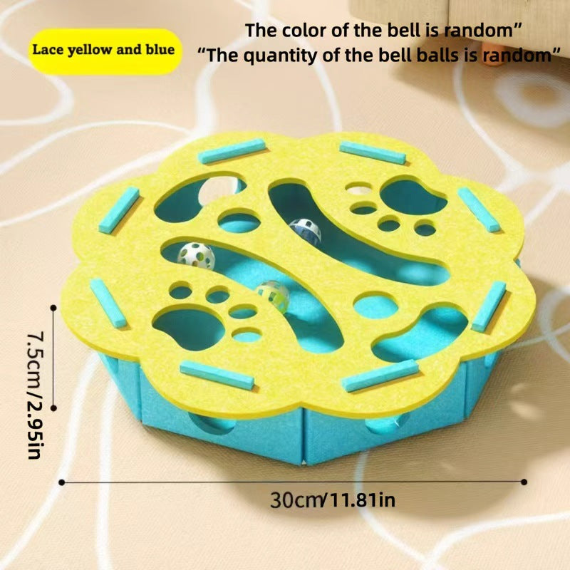Interactive Cat Puzzle Toy With Maze Tunnel, Bell Ball & Pathways - No Batteries Needed, Durable Felt Construction - Mental Stimulation & Hunting Exercise For Indoor Cats - Pet Exercise Toy For All Br What Else You Got?