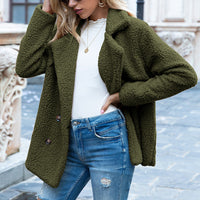 Heavenly Warmth Women’s Fluffy Winter Coat – Plush Polyester Button Jacket, Cozy Loose Fit (S–5XL)
