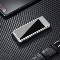LED Touch-Sensor Induction Lighter – Windproof USB-Rechargeable Zinc Alloy EDC