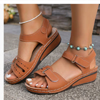 Stylish Women's Velcro Wedge Sandals – Open Toe Platform Summer Shoes in 4 Colors