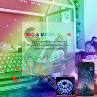 RGB LED Strip Lights 5050 Bluetooth App Control - Music Sync Room & TV Backlight