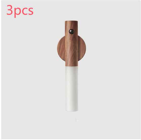 LumiGlow™ Magnetic Motion Sensor Night Light – USB Rechargeable Wooden LED Wall Lamp
