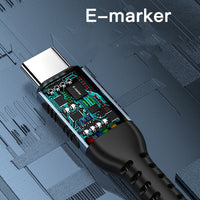PD Fast Charge 100W Braided USB-C to USB-C Cable - 1m & 2m (10ft) - High-Speed Charging & Data Sync - Durable Nylon Braided - Compatible with iPhone, MacBook, iPad & More