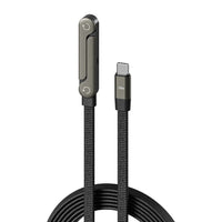 2-in-1 Fast Charging Cable with Foldable Phone Stand – USB-C & USB-A