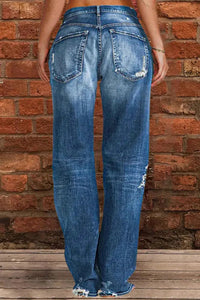 Women's Trendy Wide Leg Ripped Jeans – Comfortable Street Style Denim Trousers