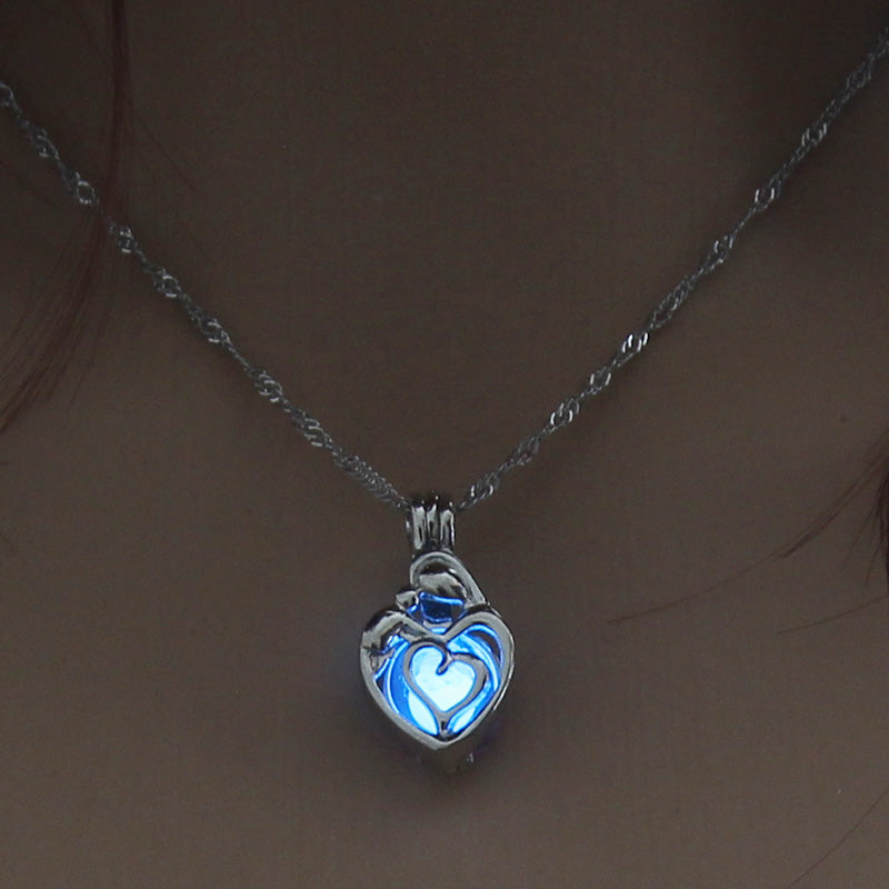 Glow-in-the-dark multi-color mother-and-son hollow-out diy necklace What Else You Got?