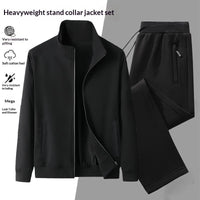 Comfortable Christian Casual Cardigan Hoodie Set with Stand-Up Collar - Long Sleeve Top & Pants (Multiple Colors & Sizes)