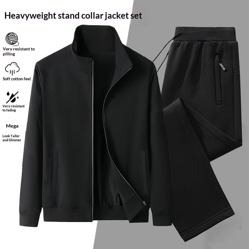 Casual Cardigan Hoodie Stand-up Collar Jacket And Pants Set What Else You Got?