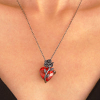 Hearts of Love: Rose & Scripture Heart-Shaped Necklace for Valentine's Day