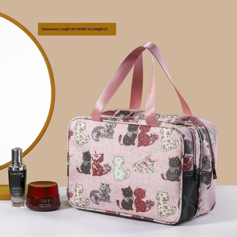 Large‑Capacity Double‑Layer Cosmetic Bag – Cute Travel Makeup & Storage Organizer (Blue Bear) What Else You Got?