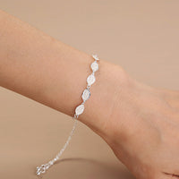 Glow-in-the-Dark Silver Leaf Copper Bracelet – Luminous Minimalist Jewelry for Women & Men