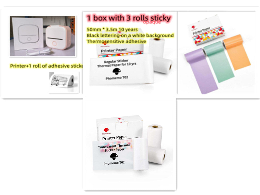 Portable Mini Thermal Label Printer Home Photo Printer Student Wrong Question Printer Bluetooth-compatible Mini Label Printer Price Tag What Else You Got?