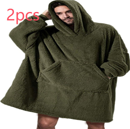 Oversized Wearable Blanket Hoodie – Double-Sided Fleece Sweatshirt with Big Pocket What Else You Got?