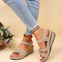 Stylish Women's Velcro Wedge Sandals – Open Toe Platform Summer Shoes in 4 Colors