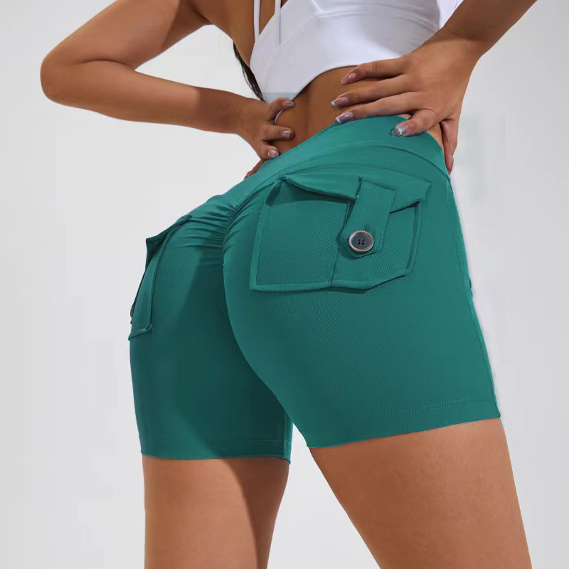 High Waist Hip Lifting Shorts With Pockets Quick Dry Yoga Fitness Sports Pants Summer Women Clothes What Else You Got?