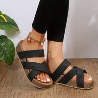 Boho-Chic Woven Cross-Strap Sandals – Women's Summer Beach & Pool Shoes