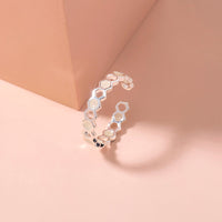 Glow-in-the-Dark Honeycomb Ring – Luminous Geometric Statement Jewelry
