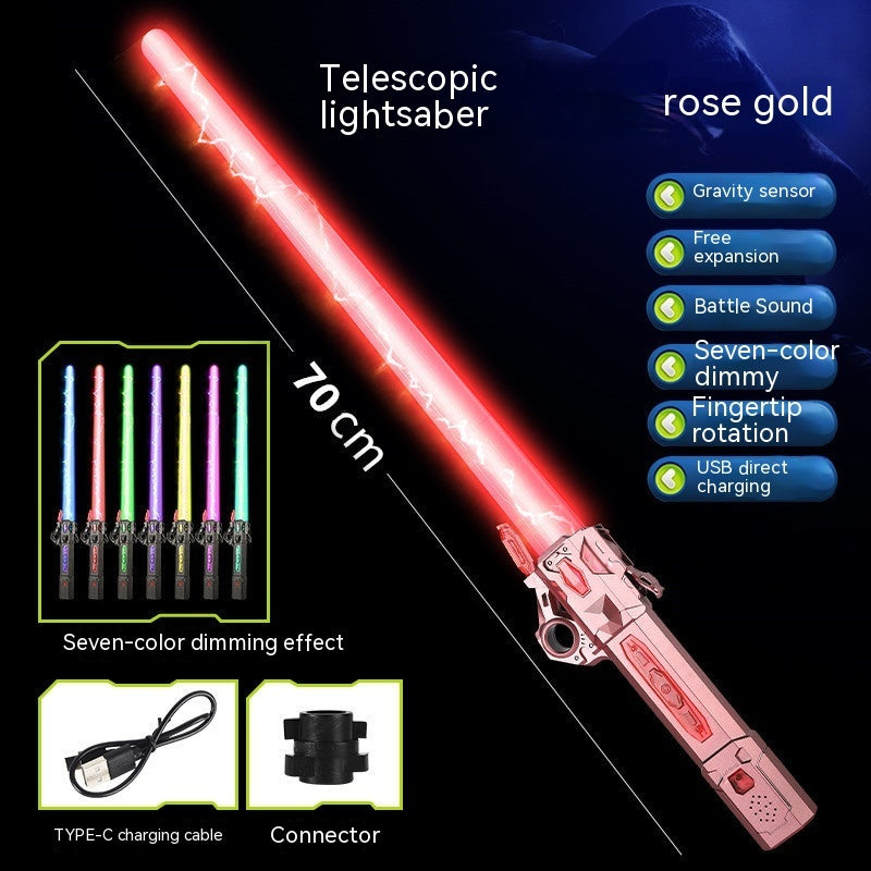 Two‑in‑One Telescopic Laser Sword – 7‑Color Luminous Light Stick (Battery or Rechargeable Options) What Else You Got?