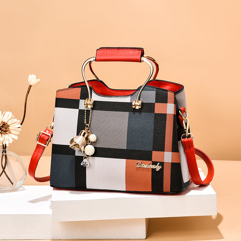 Checkered Design Women's Bag - Satchel Portable Shoulder Crossbody Handbag What Else You Got?
