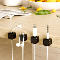 Magnetic Cable Clips – Adjustable Under-Desk Cord Organizer (6-Pack)