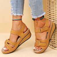 Stylish Women's Velcro Wedge Sandals – Open Toe Platform Summer Shoes in 4 Colors