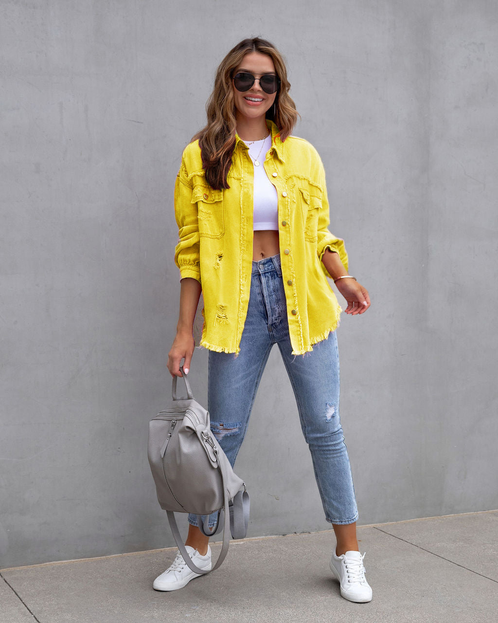 Fashion Ripped Shirt Jacket Female Autumn And Spring Casual Tops Womens Clothing What Else You Got?
