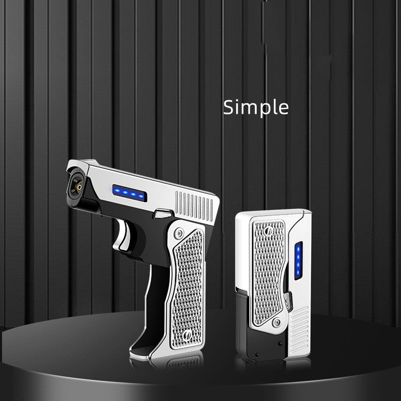 Dual‑Arc Foldable Gun‑Style Lighter – USB Rechargeable & Butane Hybrid Windproof Flame What Else You Got?