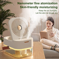 Blessed Comfort 2.5L Portable Humidifier Fan with Night Light & Remote - Summer Cooling & Humidifying Appliance
