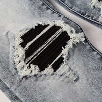 Men’s Retro Slim-Fit Jeans – Mid-Waist Cotton Denim Pencil Pants 28–40