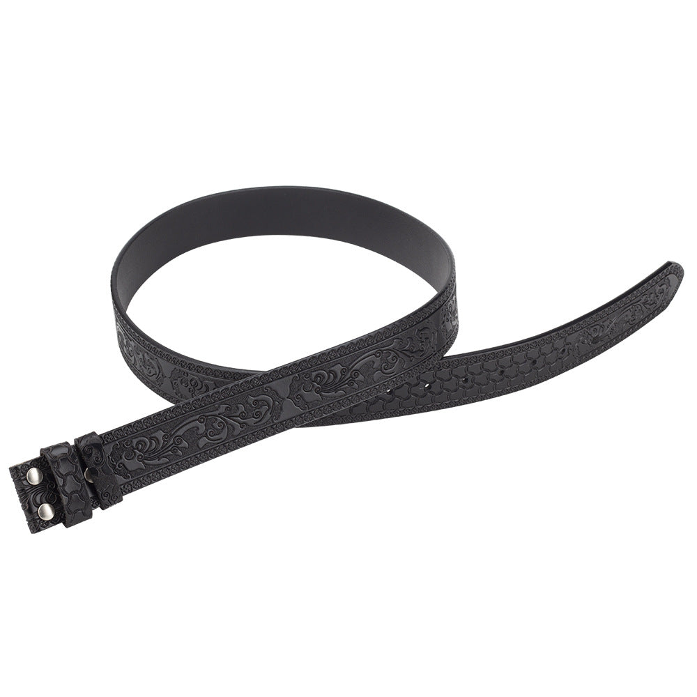 Embossed Belt Without Buckle Smooth Leather Belt What Else You Got?