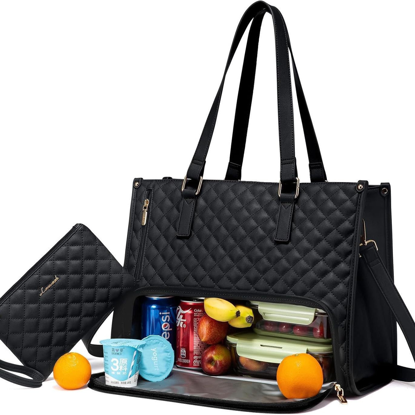 Convenient Commute New Lunch Bag Women's Insulated Lunch Box Women's Leak-proof Large Purse Diagonal Computer Storage What Else You Got?