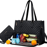 Women's Insulated Lunch Bag with Laptop Sleeve – Leak-Proof Tote for Meals & Tech