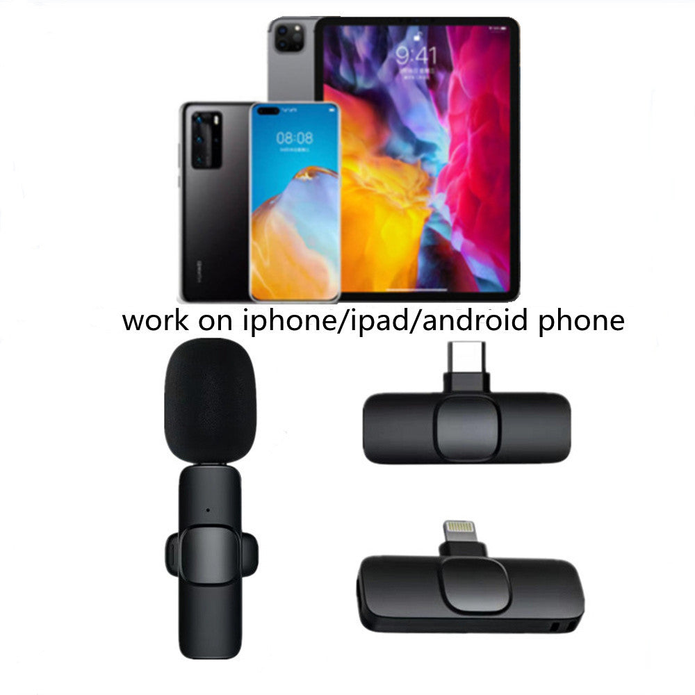 Wireless Lavalier Microphone Portable Audio Video Recording Mini Mic For I Phone Android Long Battery Life Live Broadcast Gaming What Else You Got?