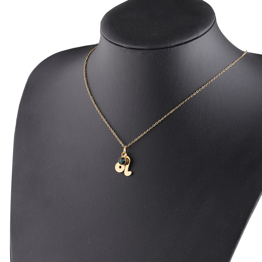 Golden Zodiac Necklace Lucky Birthstone Stainless Steel Jewelry What Else You Got?